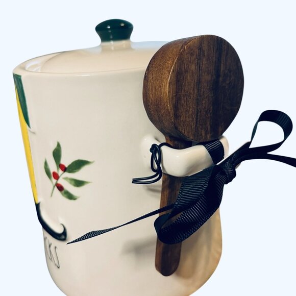 Rae Dunn Elf “Snacks” Canister With Wooden Spoon (NWT) - Picture 2 of 6